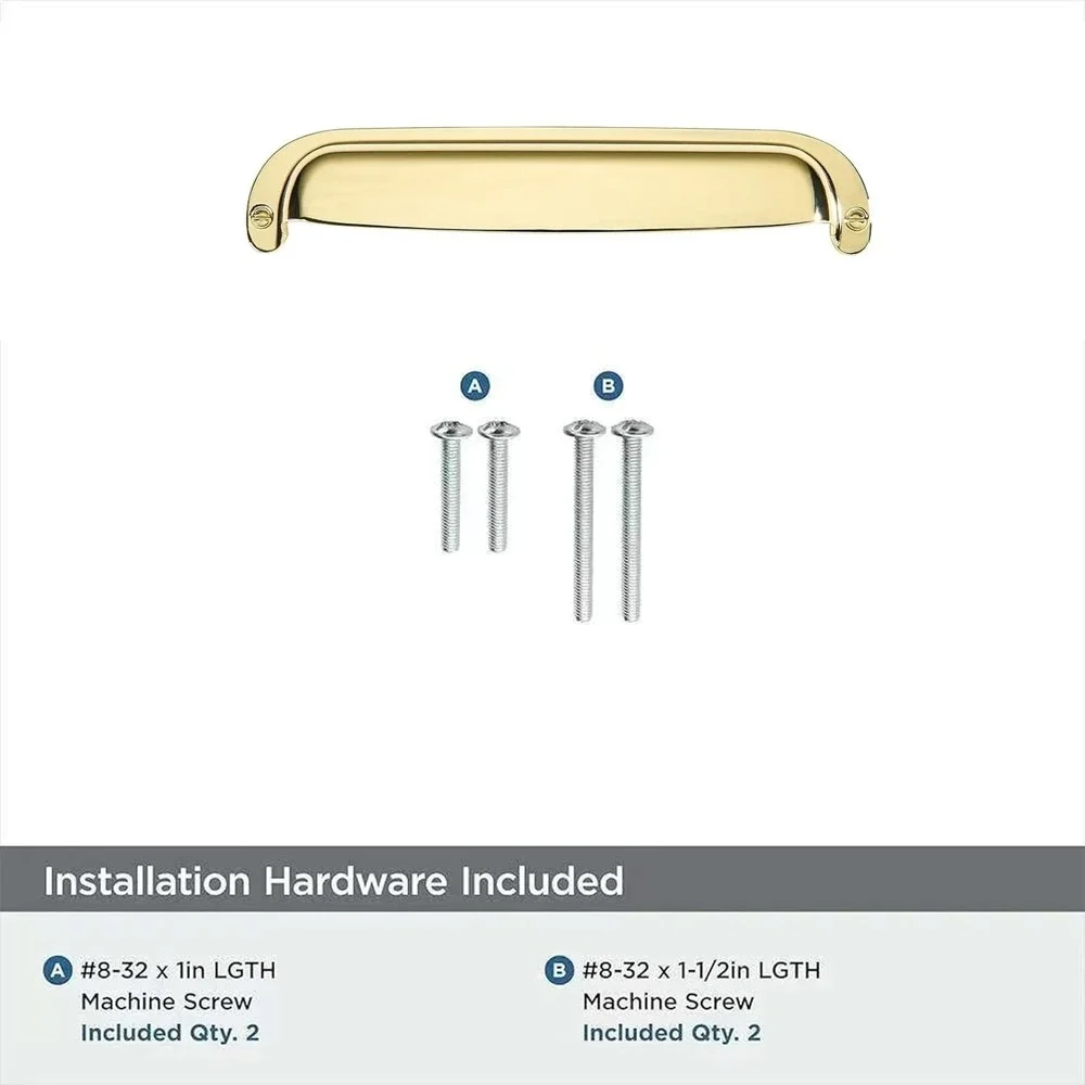10 Pack 64mm Retro Polished Brass Gold Bin Cup Drawer Pulls Cabinet Handles
